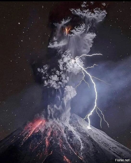 Извержение вулкана Колима (Мексика)