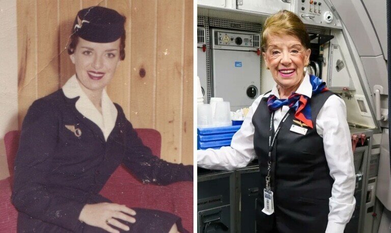 86-летняя стюардесса летает уже 65 лет и не собирается на пенсию
