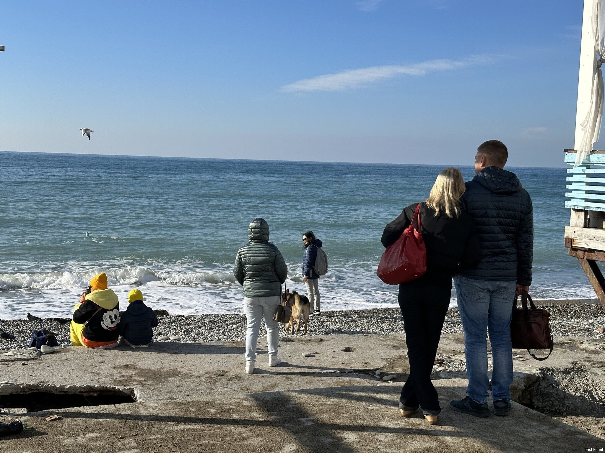 Лазаревское Сочи, пляж "Морская звезда" в январе