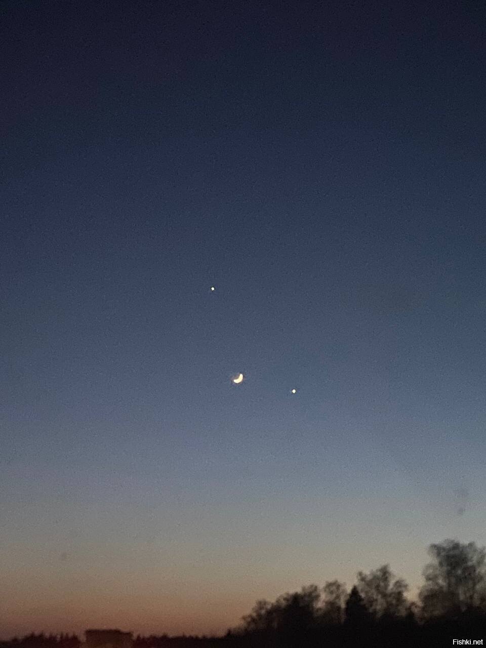 Луна, Венера, Юпитер