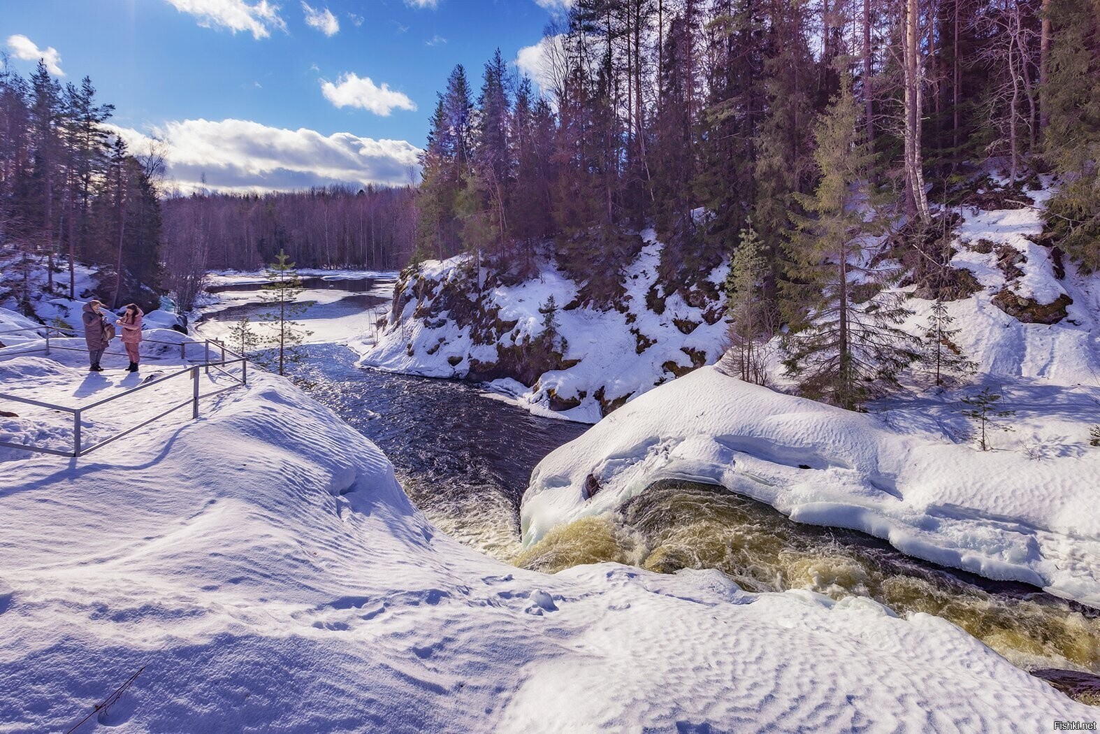 Водопад Кивач зимой
