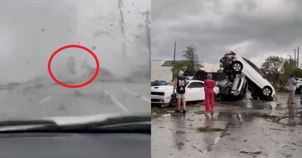 "Ой, машина полетела": торнадо во Флориде поднял в воздух авто