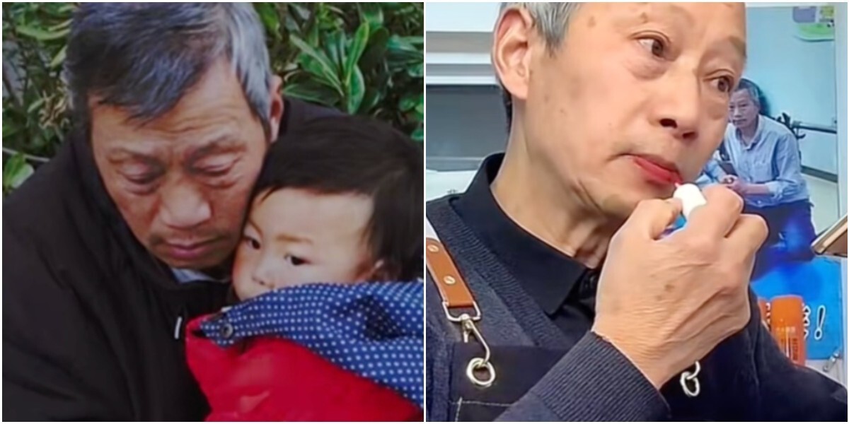 Дедушка из Китая стал бьюти-блогером, чтобы вылечить внука