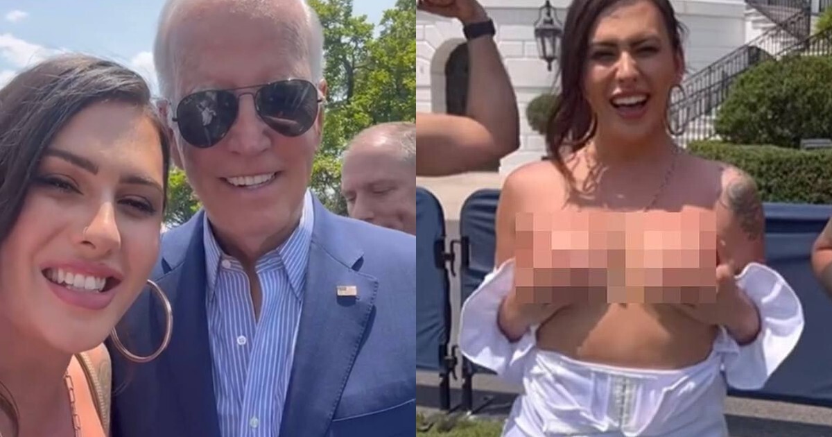 "Это Белый дом или фото проституток?": консерваторы в США осудили трансгендера, оголившего грудь на встрече с президентом