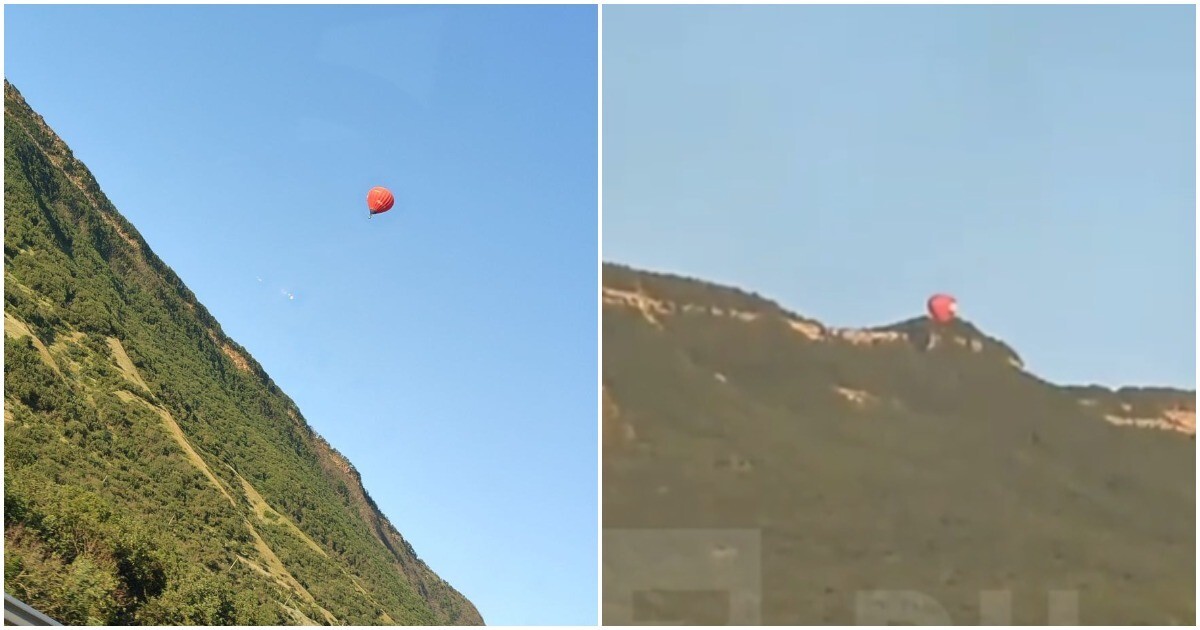 Воздушный шар с людьми рухнул на гору в Дагестане