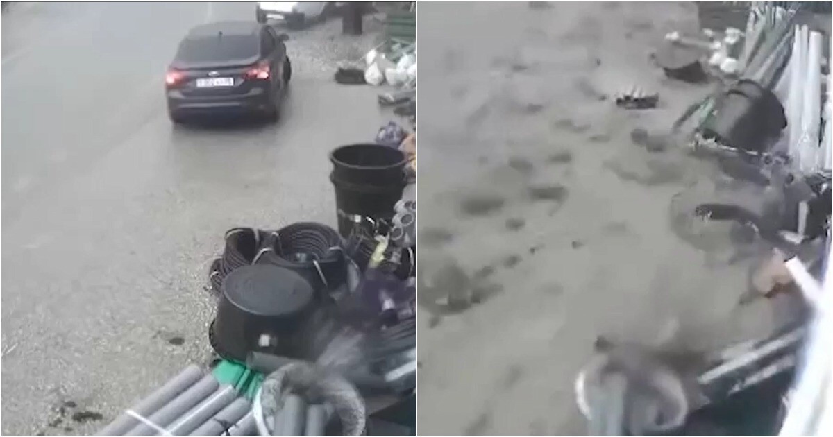 Дагестанец в последнюю секунду спас свою машину от разбушевавшейся стихии