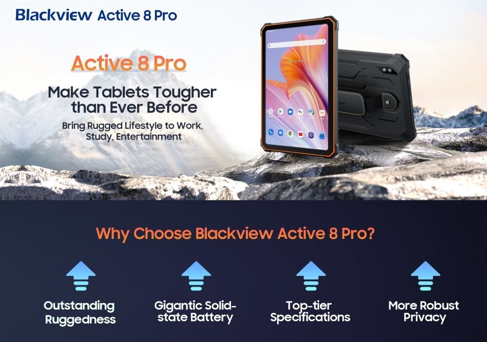 Новый неубиваемый планшет Blackview Active 8 Pro 