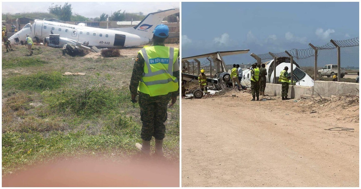 Жёсткая посадка пассажирского самолёта в Сомали попала на видео