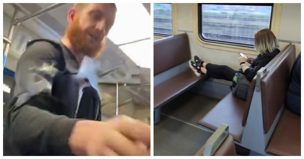 В&nbsp;московском метро мужчина набросился на девушку из-за того, что она закинула ноги на сиденье