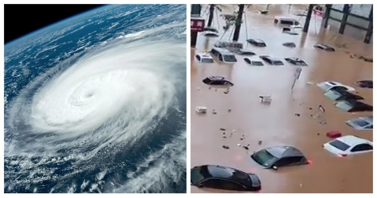 Разбушевавшийся супертайфун «Доксури» попал на видео