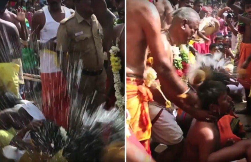 Кокосом по голове: в Индии отметили ежегодный религиозный праздник