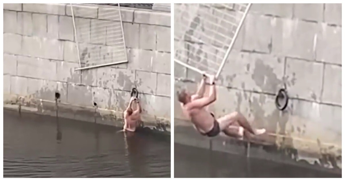 В Санкт-Петербурге прохожие спасли мужчину из Обводного канала с помощью забора