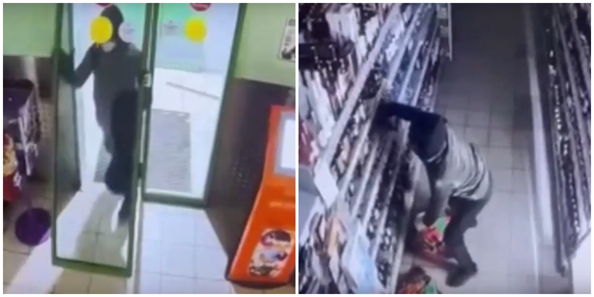 В Самаре мужчина дерзко ограбил продуктовый магазин, выбив дверь с ноги
