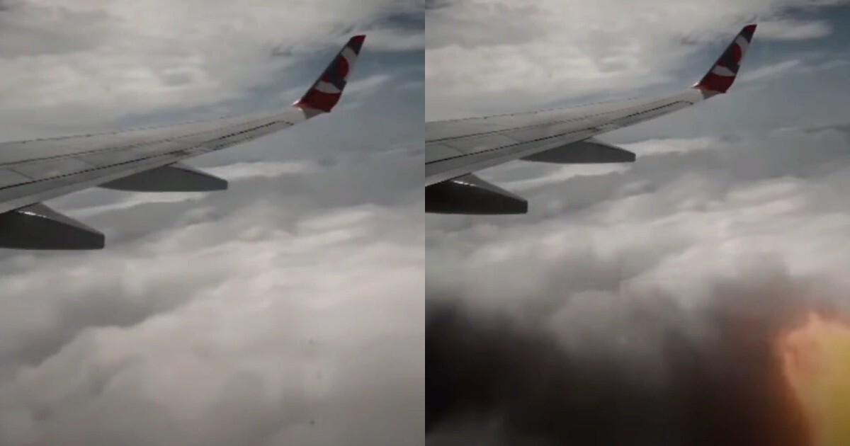 Взрыв двигателя самолёта в Бразилии попал на видео