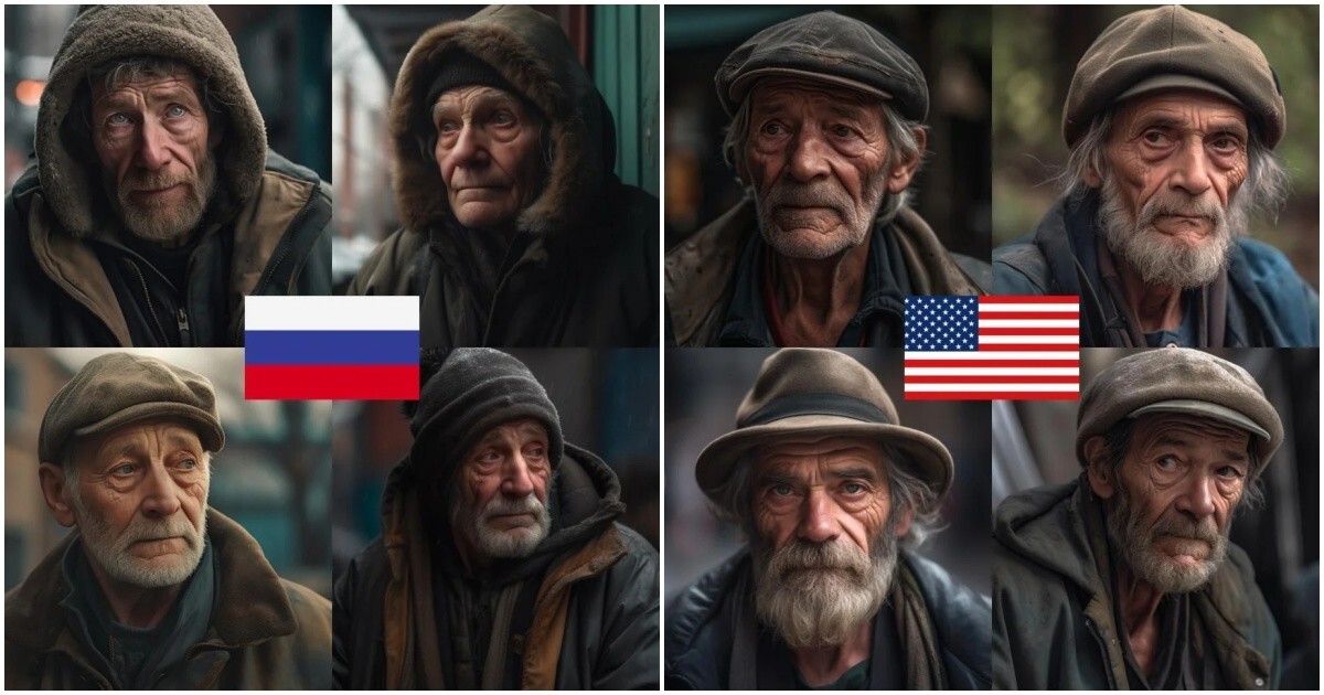 Нейросеть показала, как выглядят типичные бездомные в разных странах