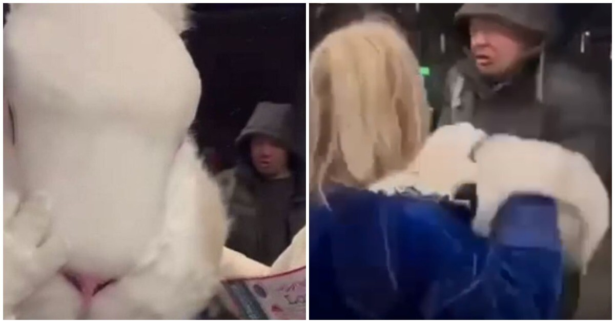 Женщина в ростовой кукле кролика избила пьяного мужчину в Красноярске