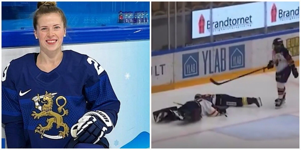 Звезду женского хоккея из Финляндии парализовало после столкновения с воротами