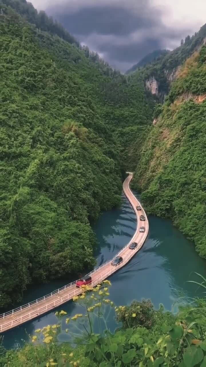 Плавучий мост, провинция Хубэй, Китай