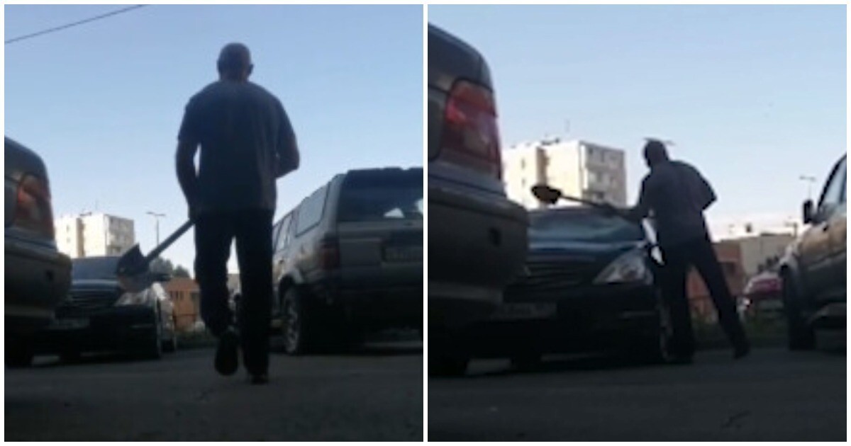 В Петербурге мужчина разбил лопатой машину неприятеля и прислал ему видео процесса