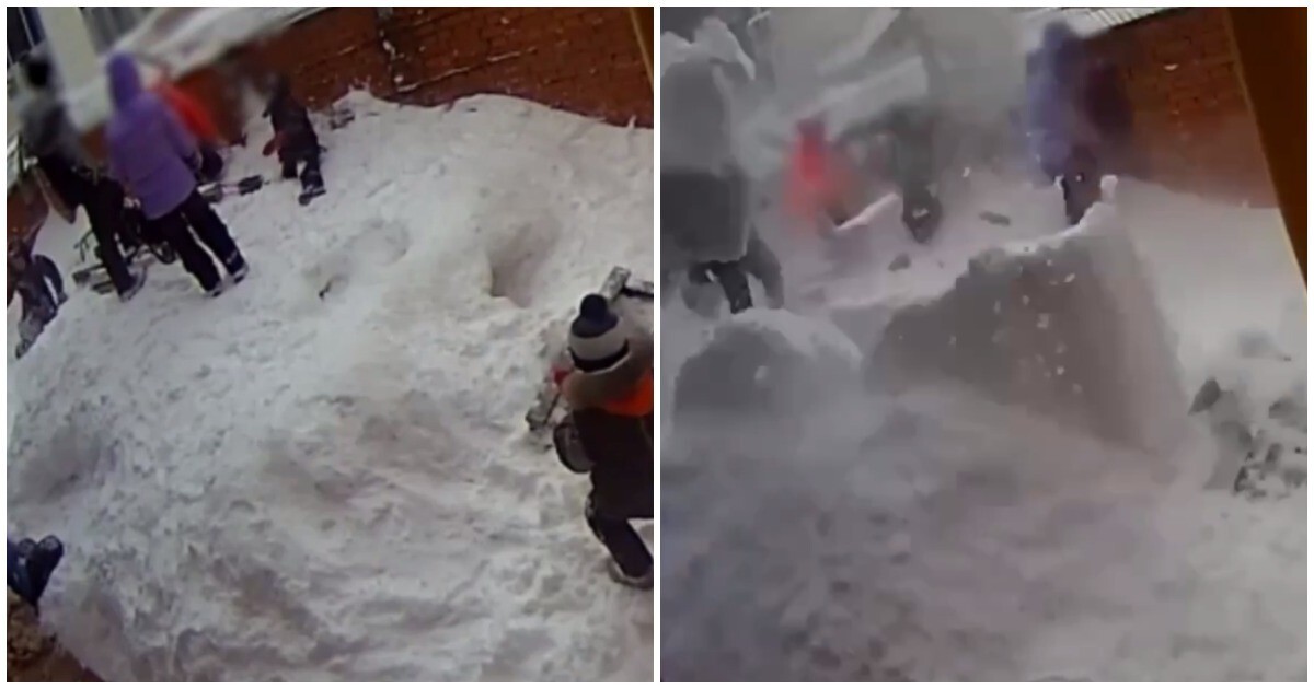 В Самаре лавина снега с крыши обрушилась на игравших во дворе детей