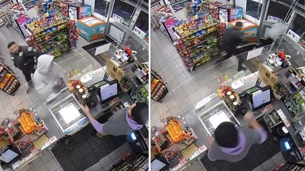 Полицейский случайно зашёл в магазин, когда там происходило ограбление