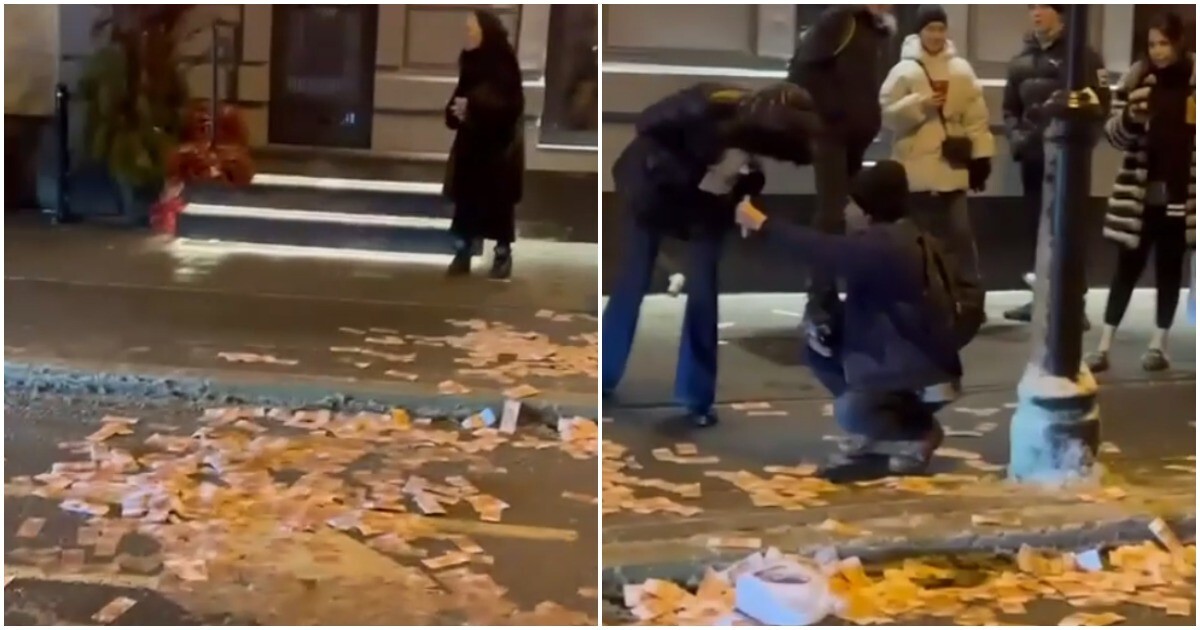 Блогер раскидал фальшивые деньги на улице в Москве и попал под проверку полиции