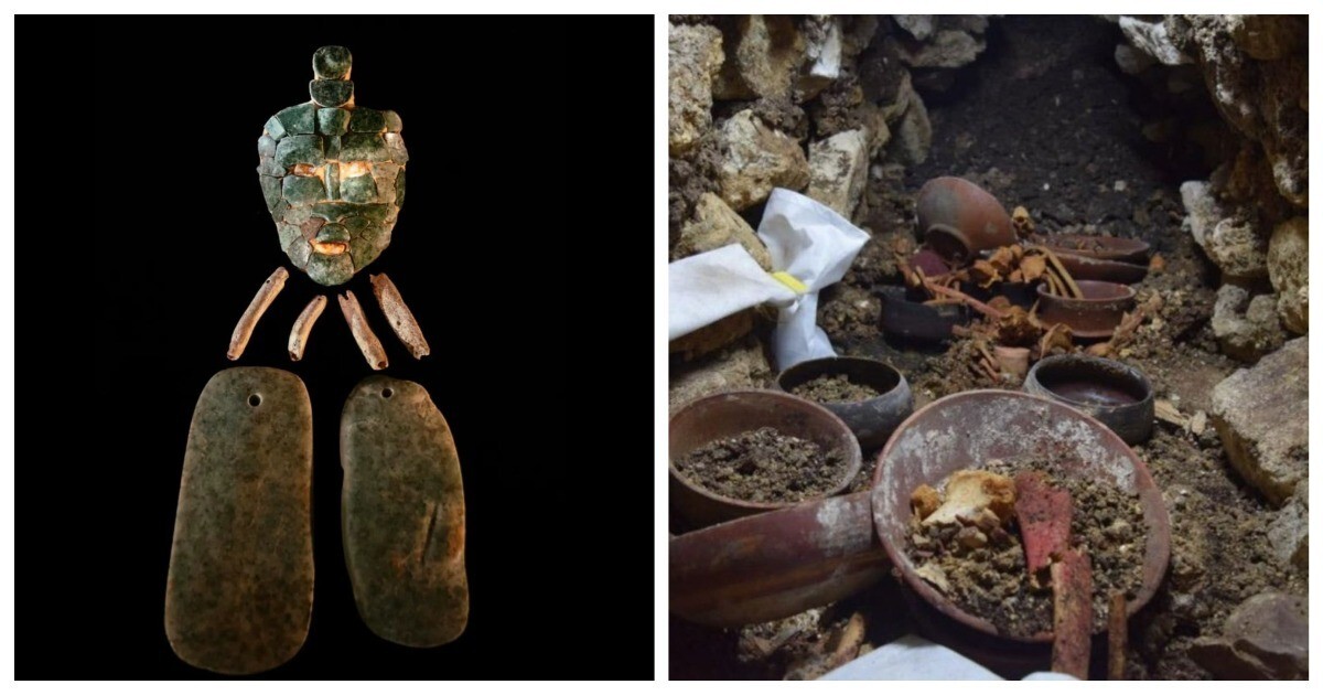 В гробнице правителя майя обнаружена нефритовая маска