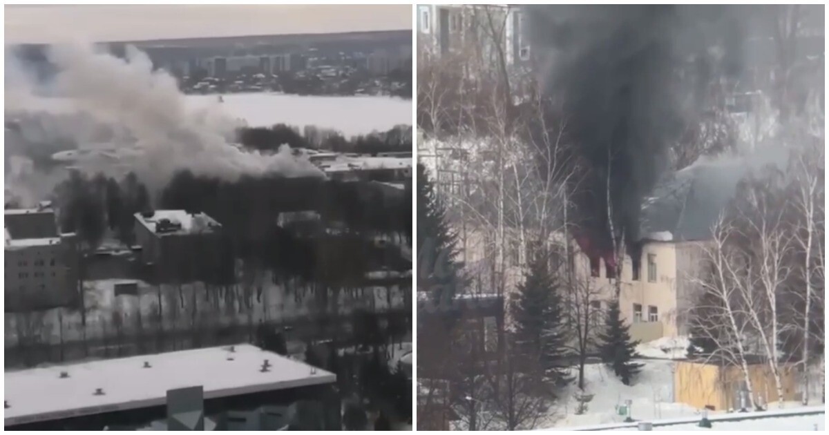 Пожар произошёл в высшем танковом училище в Казани