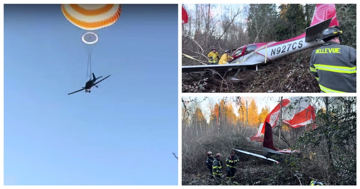 Аварийный парашют спас жизнь пилоту и пассажиру самолета