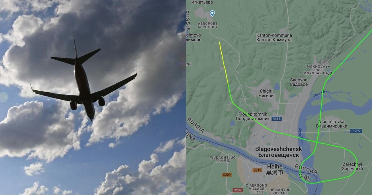 Самолёт, следовавший в Благовещенск, нарушил воздушные границы и внезапно залетел в Китай