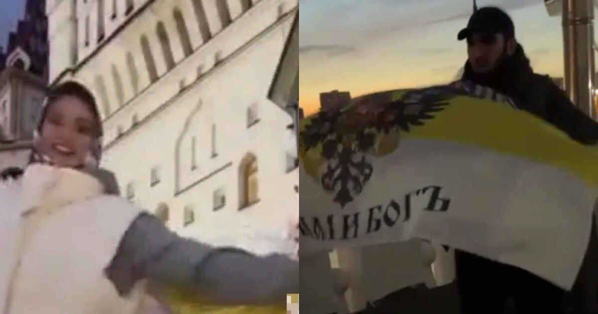 "Давай, иди отсюда!": в Измайловском Кремле у студенток отобрали флаг Российской Империи