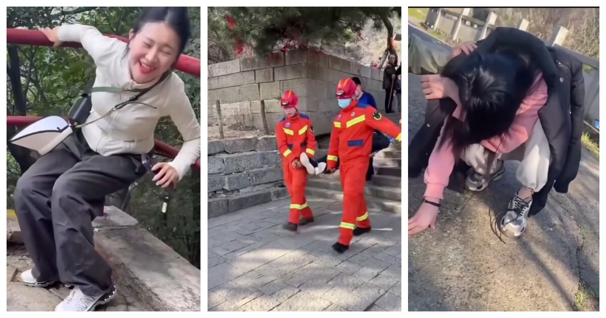 Как выглядят некоторые туристы после восхождения на китайскую гору