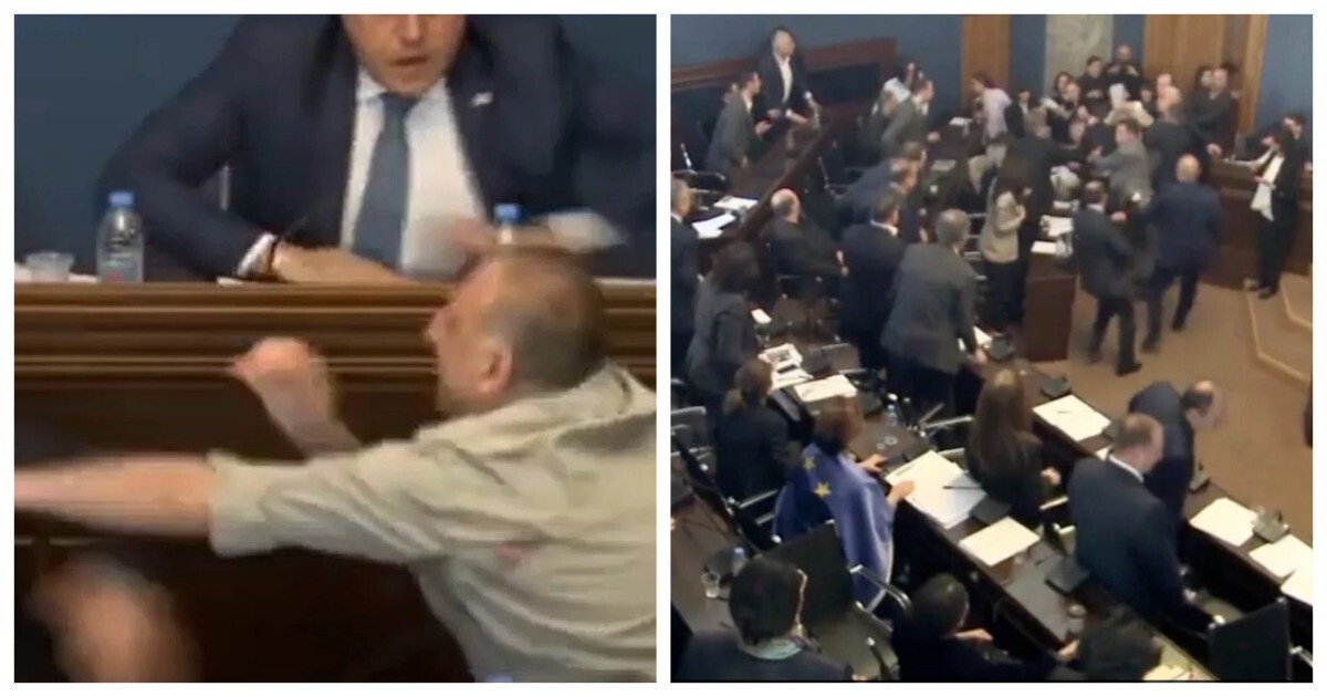 В грузинском парламенте не смогли согласовать закон об иноагентах и устроили потасовку