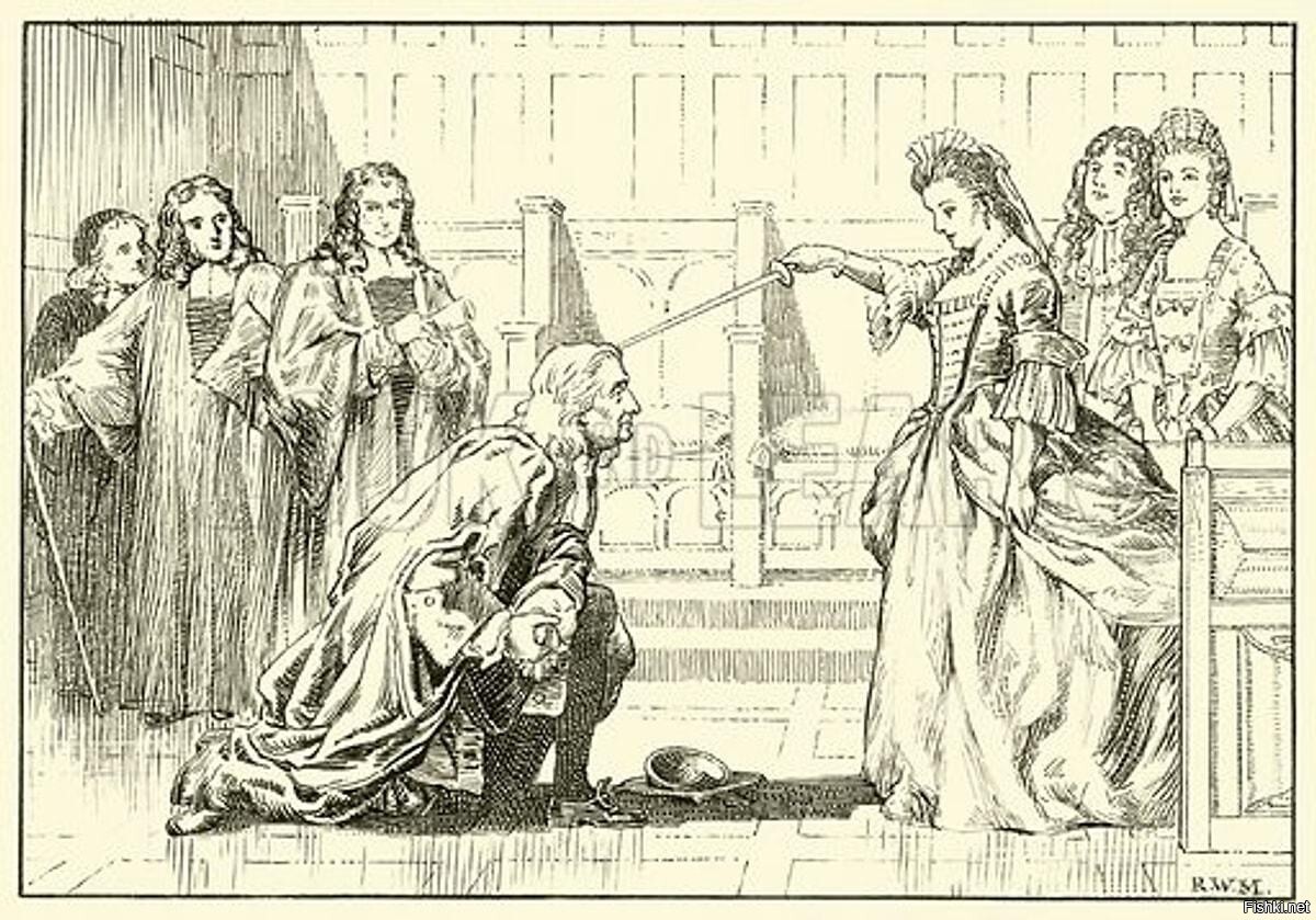 1705год - Английская королева Анна произвела Исаака Ньютона, открывшего закон...