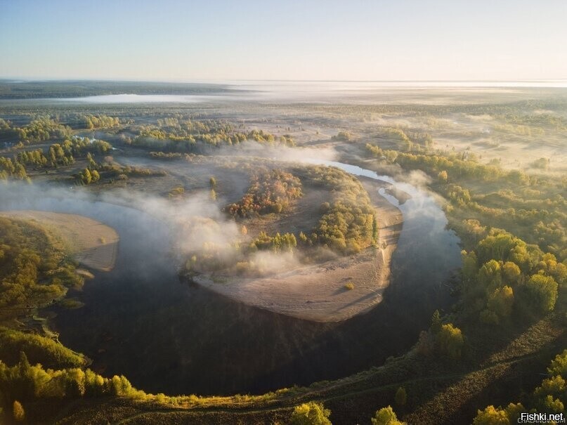 Рассвет над рекой Вычегда, Республика Коми