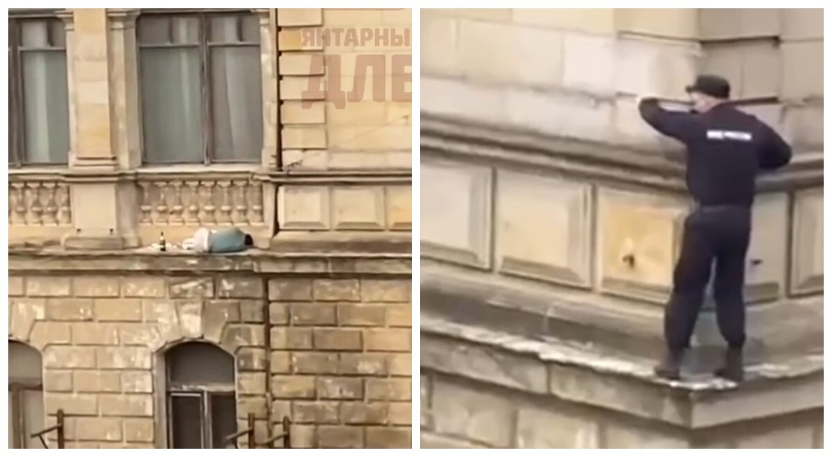 В Калининграде турист из Москвы забрался на&nbsp;карниз музея и&nbsp;лёг там спать