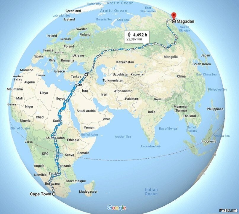 Самая длинная дорога в мире, по которой можно идти - от Кейптауна (ЮАР) до Ма...