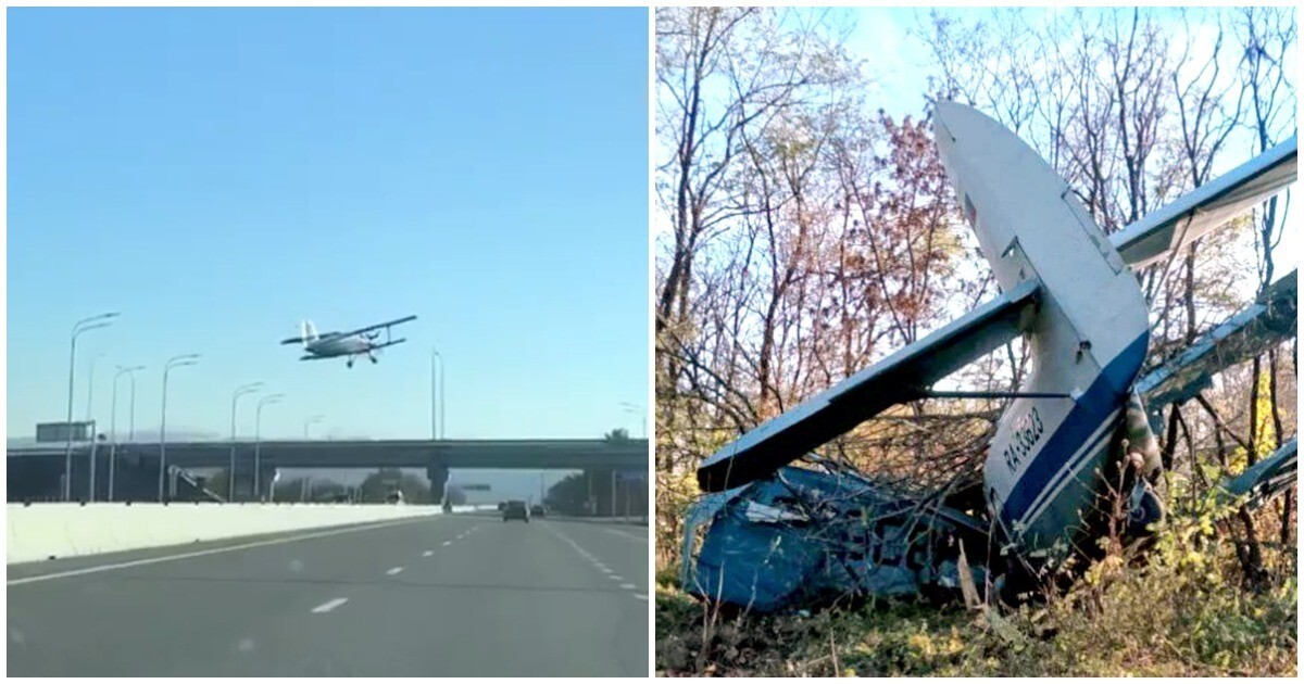 Жесткая посадка самолёта Ан-2 попала на видео