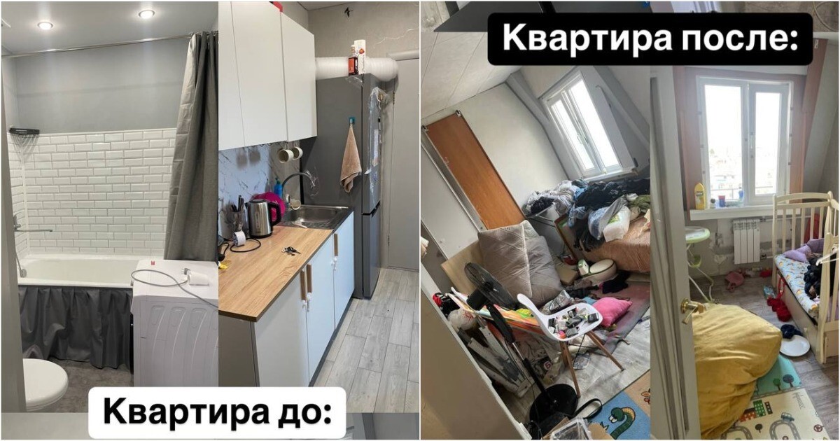 Девушка показала, что стало с квартирой после проживания там семьи с ребенком