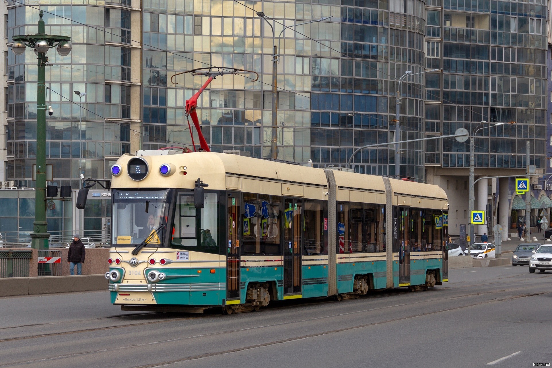 Трамвай 71-431Р "Достоевский" #3104, Сампсониевский  мост, Санкт-Петербург