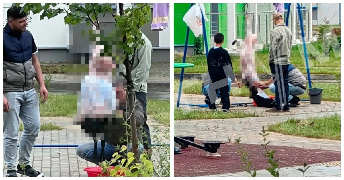 В Новой Москве приезжие разделали барана на детской площадке и попали в скандал