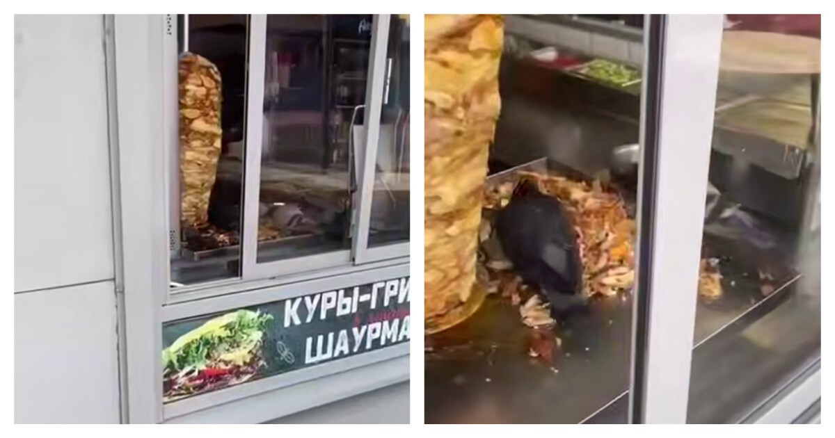 Голуби полакомились мясом для шаурмы в ларьке