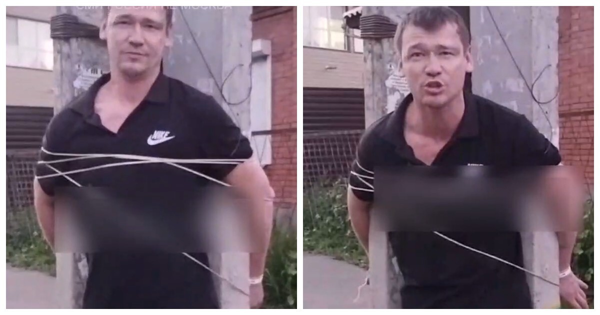 «Пытался утащить ребенка в кусты»: жители Покровки обвинили мужчину в приставании к детям и привязали к столбу