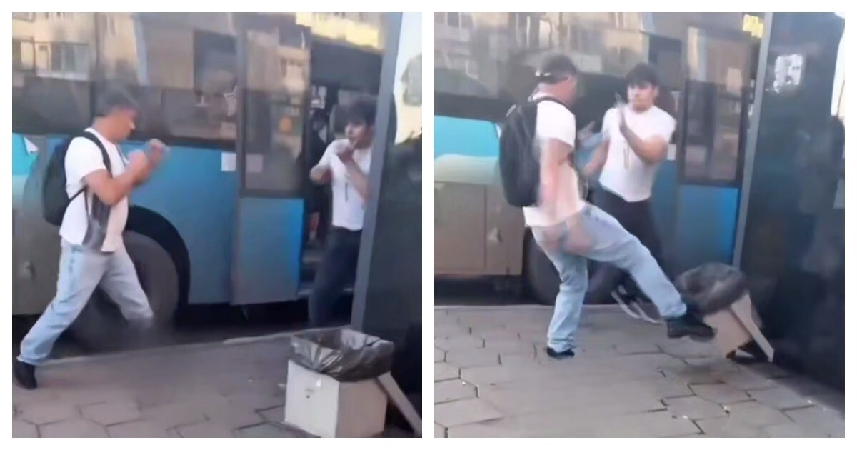 Странный ход мужчины во время уличной драки