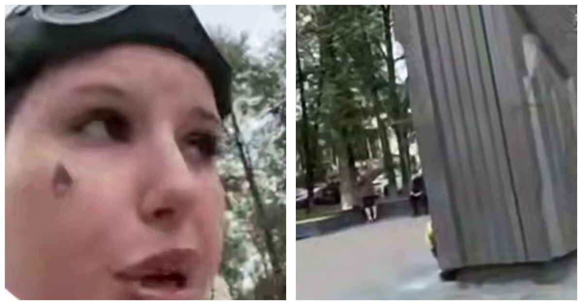 Девушка жёстко отчитала подростков, катавшихся на самокатах по мемориалу