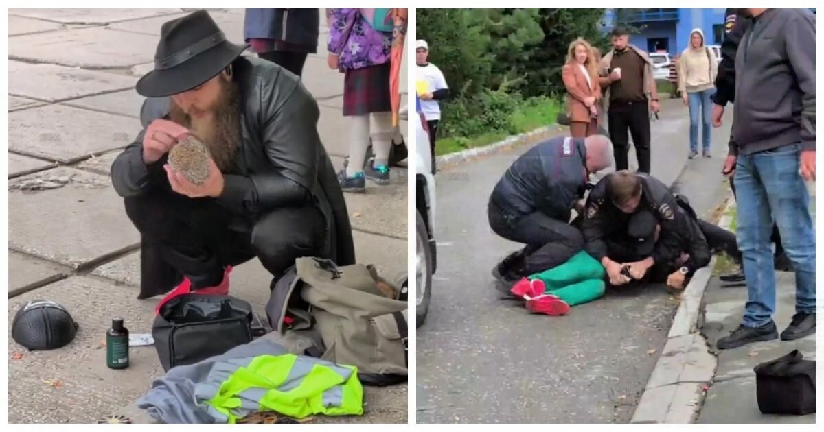 В Новосибирске задержали мужчину с ежом, потому что перепутали с эксгибиционистом