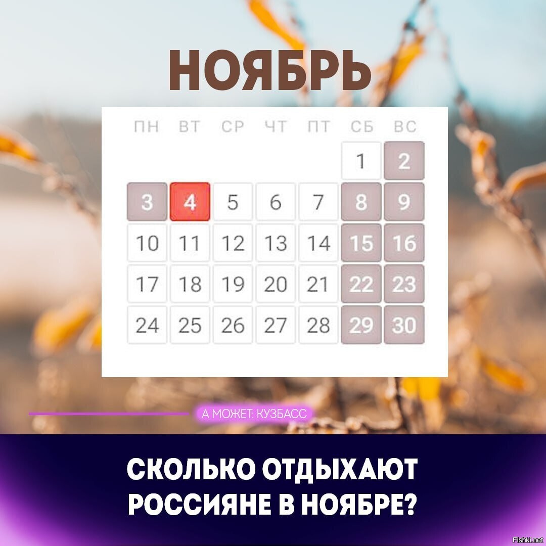 О переносе выходных дней в ноябре