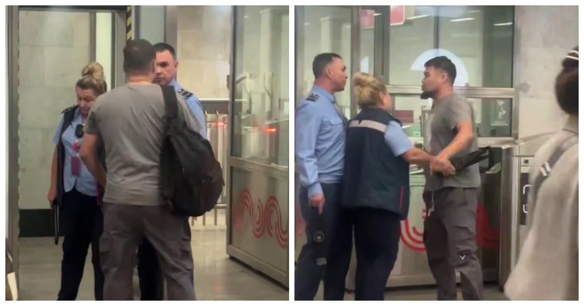Мужчина угрожает работнику метро
