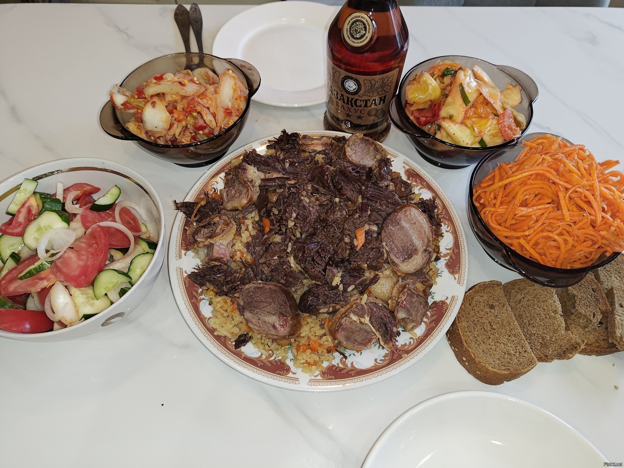 Праздничный плов по поводу матча Кайрат - Реал(Мадрид)