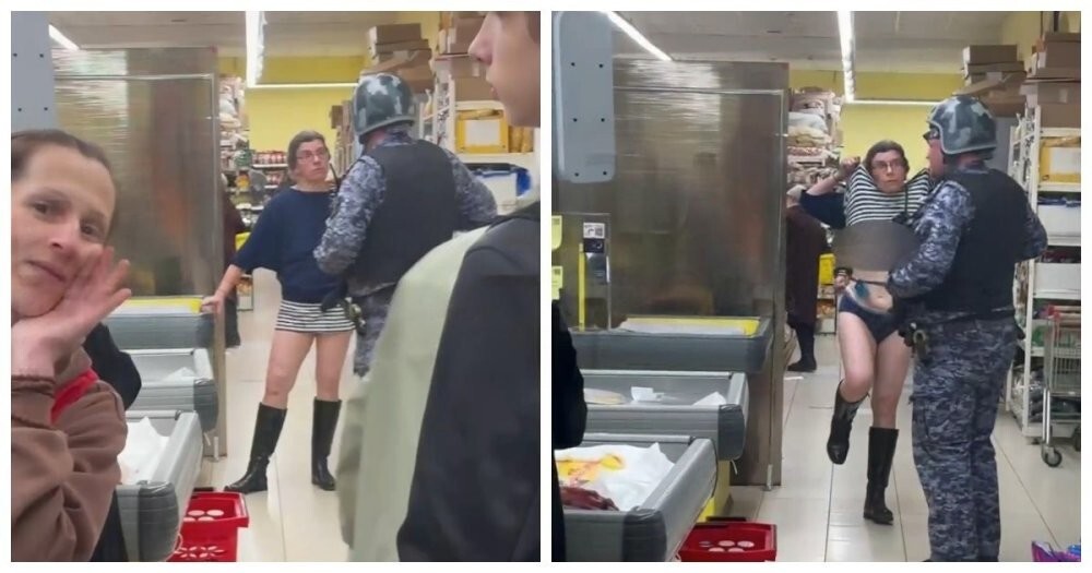 В Петербурге женщина устроила скандал и показала грудь росгвардейцу